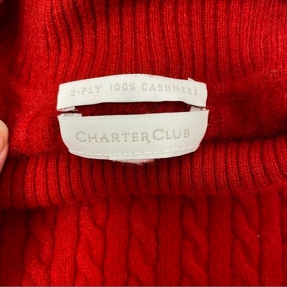 Charter Club 100% Cashmere Cable Knit Turtleneck Sweater - Picture 12 of 15